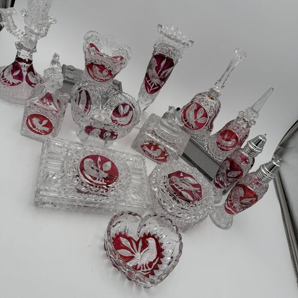 Vintage Byrdes Collection Bud Vase 8" by Hofbauer 24% Lead Crystal - Picture 8 of 9